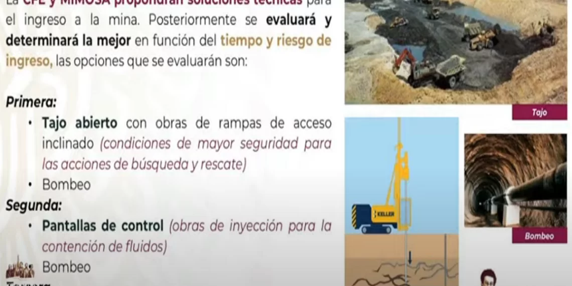 Protección Civil analiza tres propuestas para el rescate de los mineros en Sabinas