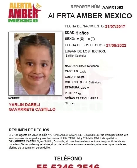 Activan Alerta Amber por desaparición de 3 niños en Saltillo