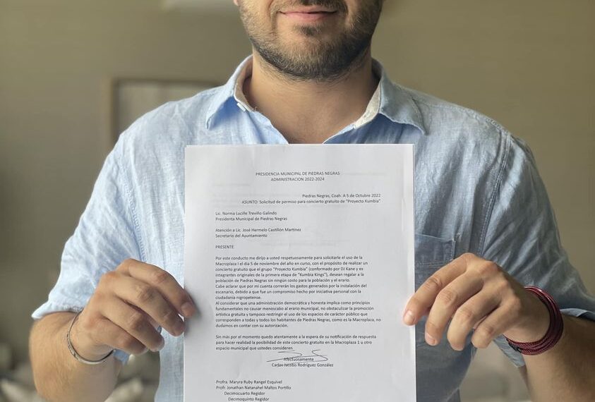 Oficial: Jacobo Rodríguez solicita formalmente Macroplaza a Norma Treviño para concierto gratis de Proyecto Kumbia