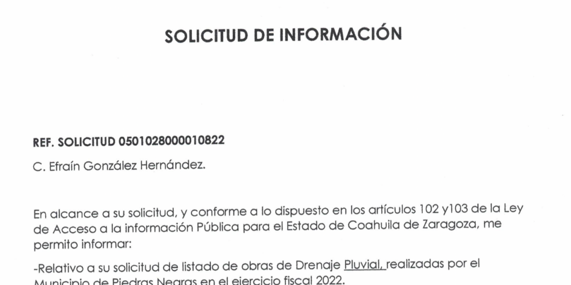 Oficial: Reconoce Municipio que en nueve meses no hubo ninguna obra pluvial en Piedras Negras