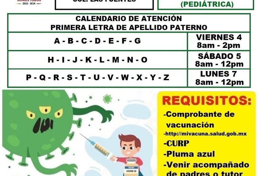 Mañana viernes inicia vacunación antiCOVID para niños en Piedras Negras