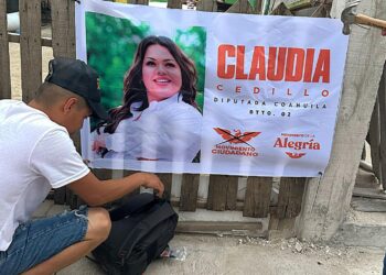 Denuncia Claudia Cedillo que el PRI está retirando lonas de su publicidad en PN