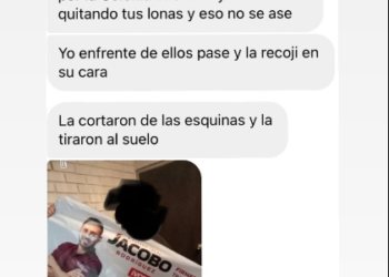 Afirma Jacobo que el PRI está retirando lonas de su campaña