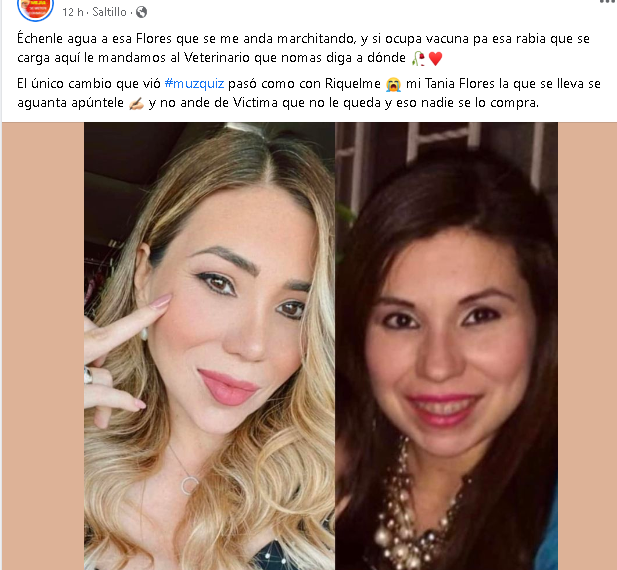 Esposa de Mejía Berdeja y Tania Flores debaten en redes sociales