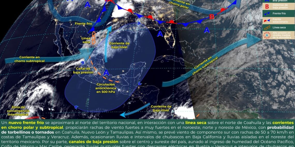 NUEVO FRENTE FRÍO GENERARÁ FUERTES RACHAS DE VIENTO EN COAHUILA