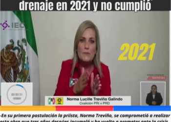 Prometió Norma planta tratadora de drenaje en 2021 y no cumplió