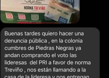 Denuncian presunta compra de votos para Norma Treviño en colonia Cumbres