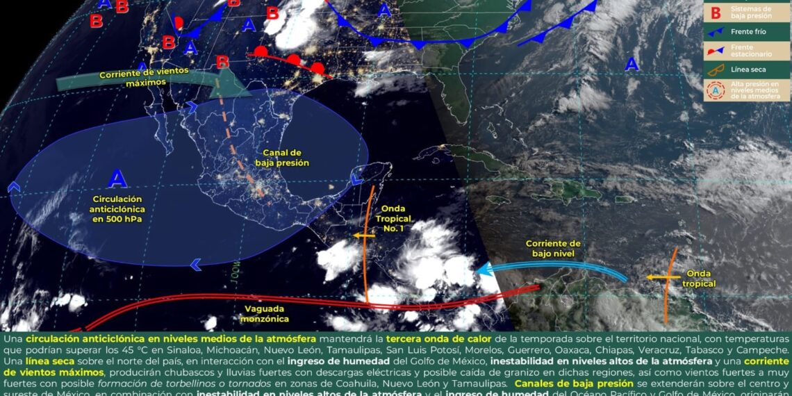 SE ESPERAN LLUVIAS INTENSAS Y VIENTOS FUERTES CON POSIBLES TORBELLINOS O TORNADOS EN COAHUILA