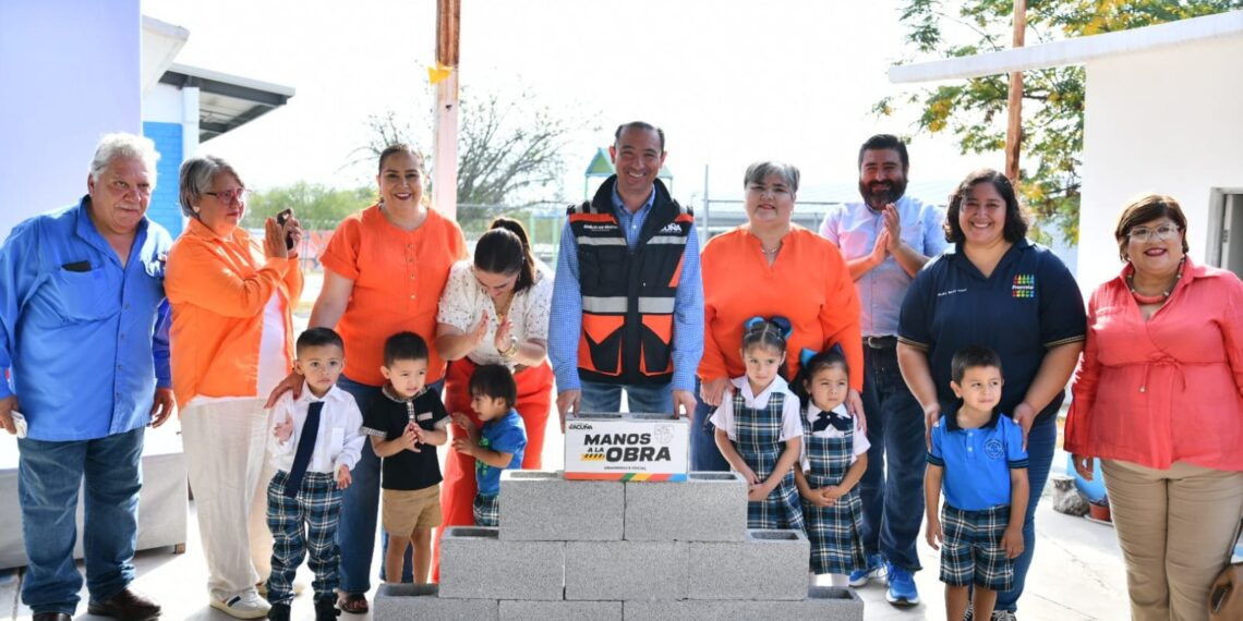 Arrancan Mpio de Acuña obra de barda perimetral en jardín de niños Estefanía Castañeda