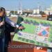 Dan banderazo de inicio a construcción de cancha de pasto sintético en col Colinas del Valle