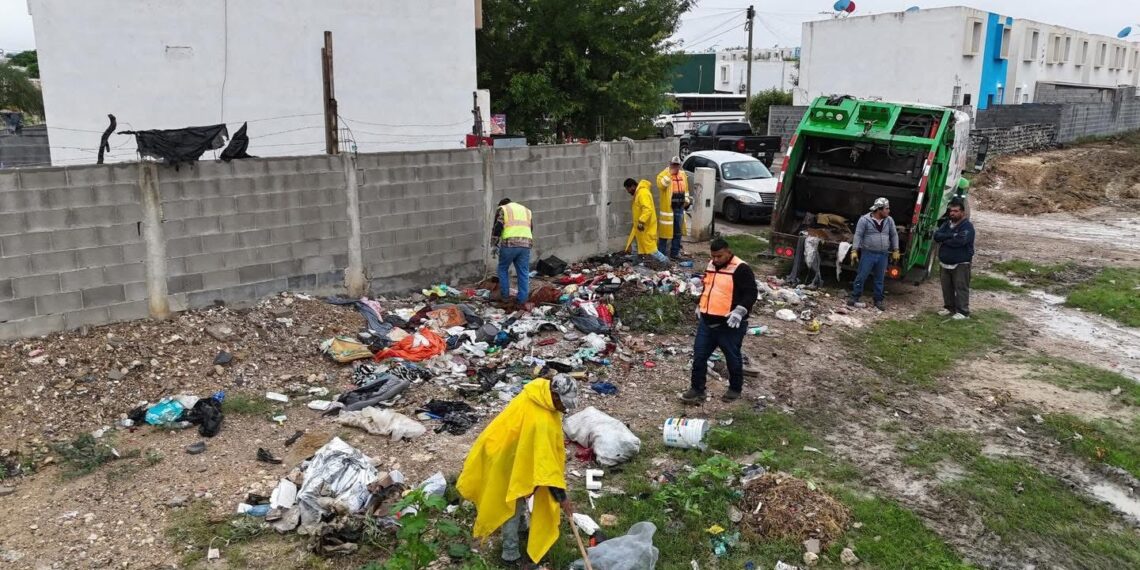 Recorre Emilio de Hoyos sector Altos de Santa Teresa con cuadrillas de limpieza
