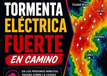 Alerta de autoridades por fuerte tormenta en camino a Acuña