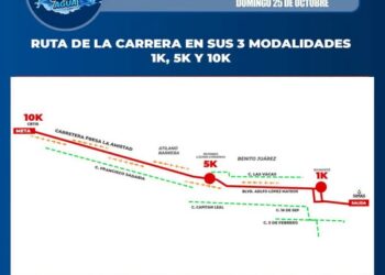 Por celebración de Carrera de la Amistad y del Agua, serán cerradas algunas vialidades este domingo 25 de octubre